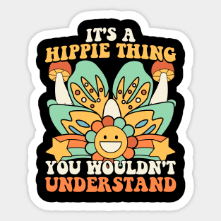 60s and 70s Hippie Hippies Retro Vintage Hippy Flower Sticker